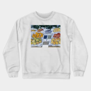 Fruit Displayed on a Stand by Gustave Caillebotte Crewneck Sweatshirt